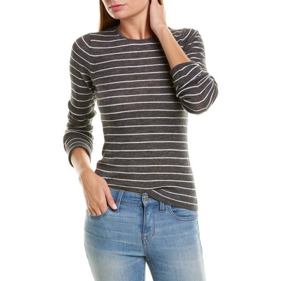 Vince Sweaters - NWT Vince Long-Sleeve Stripe Ribbed Crewneck Top-M